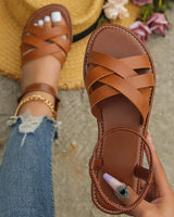 Sommer Sandalen – Veganes Leder, feminines Design, rutschfest – Braun