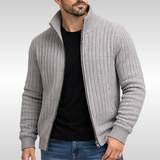 Roald – Klassische Strickjacke Mit Reißverschluss – Grau