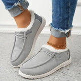 Stylischer Warmer Plüsch Vulkanisierte Sneaker mit Fell für Damen | Perfekt für alle Jahreszeiten – Grau