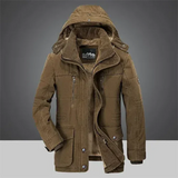 Herren-Winterjacke mit Kapuze und Verstärkung | isolierte Ausführung – Braun