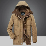 Herren-Winterjacke mit Kapuze und Verstärkung | isolierte Ausführung – Khaki