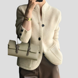 Martina | Langer Kaschmir Cardigan mit V Ausschnitt – Beige