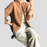 Martina | Langer Kaschmir Cardigan mit V Ausschnitt – Kamel
