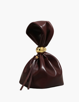 Elegante Bucket-Bag mit Ringdetail – Bordeauxrot