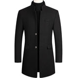 CAMILLO – Herren-Herbstmantel – Eleganter Mantel aus Premium-Stoffen – Schwarz
