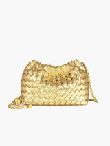 Geflochtene Schultertasche – Gold