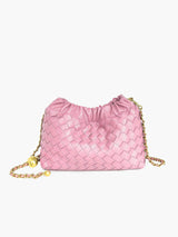 Geflochtene Schultertasche – Rosa