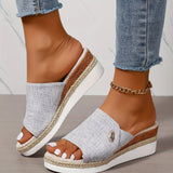 Celmiva™ – Damen Plateau Sandalen Mit Komfort Und Eleganz Für Den Sommer – Grau