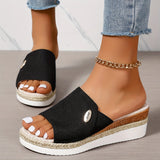 Celmiva™ – Damen Plateau Sandalen Mit Komfort Und Eleganz Für Den Sommer – Schwarz