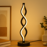 Ceryn | Minimalistische spiralförmige LED-Schreibtischlampe – Schwarz