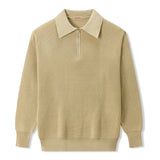 Elijah Strickpullover mit Polokragen und Reißverschluss – Beige