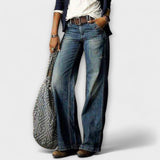 Neless – Weite Jeans mit High-Waist – Reines Blau