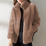 Keilani – weiche warme damenjacke – Hellbraun