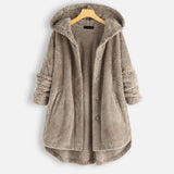 Übergroße kapuzenjacke für frauen - arabella – Khaki