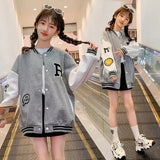 Vivian – stylische college-jacke für mädchen – Grau