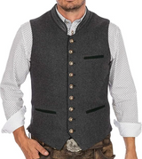 Traditionelle Trachtenweste für Herren – Klassisches Oktoberfest Gilet – Grau