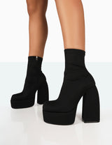 Charlie schwarze nylon-stiefeletten – Schwarz