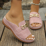 CharmVita™ – Elegante Damen Keilsandalen mit Komfort & Stil – Rosa