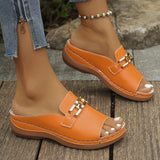 CharmVita™ – Elegante Damen Keilsandalen mit Komfort & Stil – Hellorange