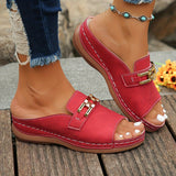 CharmVita™ – Elegante Damen Keilsandalen mit Komfort & Stil – Rot
