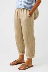 Sophie | Mühelose Sommerhose mit eleganten Seitentaschen – Beige