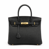 Jane – Premium-Handtasche aus echtem genarbtem Leder – Schwarz