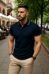 Kian - Modernes Poloshirt – Marineblau