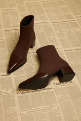 Damen Stiefeletten | Ankle Boots mit Blockabsatz – Braun