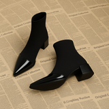 Damen Stiefeletten | Ankle Boots mit Blockabsatz – Schwarz