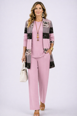 Patricia | Elegantes 3-teiliges Casual-Set – Rosa