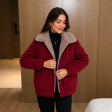 Celeste™ Jacke mit Kuscheligem Plüschfutter für Kalte Tage – Rot