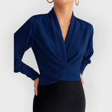 Dahlia | Bluse mit Puffärmeln – Blau