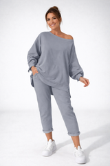Nessa - federleichtes Loungewear-Set – Grau