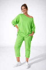 Nessa - federleichtes Loungewear-Set – Grün