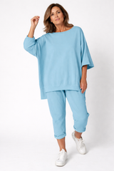 Nessa - federleichtes Loungewear-Set – Hellblau