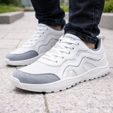 Brian – Bequeme Schnür Turnschuh – Weiß Grau