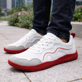 Brian – Bequeme Schnür Turnschuh – Weiß Rot