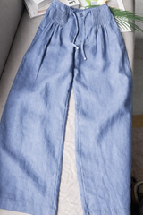 Kuupik – Weite Hose Aus Leinen – Blau