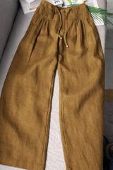 Kuupik – Weite Hose Aus Leinen – Khaki