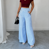 Bellagio™ Palazzo-Hose mit Schneiderkunst-Passform und Natürlicher Eleganz – Hellblau
