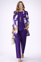 Gavina | Elegantes 3-teiliges Casual-Set – Lila