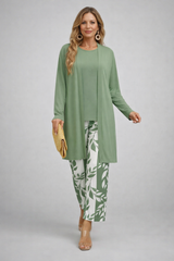 Eirwen | Elegantes 3-teiliges Casual-Set – Grün