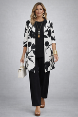 Etheline | Elegantes 3-teiliges Casual-Set – Schwarz