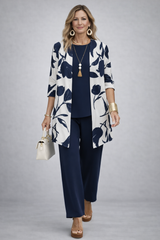 Evania | Elegantes 3-teiliges Casual-Set – Blau