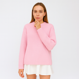Liv | Bequemer Rundhalspullover für Damen – Rosa