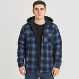 Johan | Gefüttertes Winter-Kapuzenhemd für Herren – Marineblau