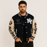 Marcus | Varsity Strickfleecejacke – Aprikose