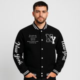 Marcus | Varsity Strickfleecejacke – Schwarz