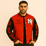 Marcus | Varsity Strickfleecejacke – Mandarinenrot