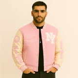 Marcus | Varsity Strickfleecejacke – Rosa